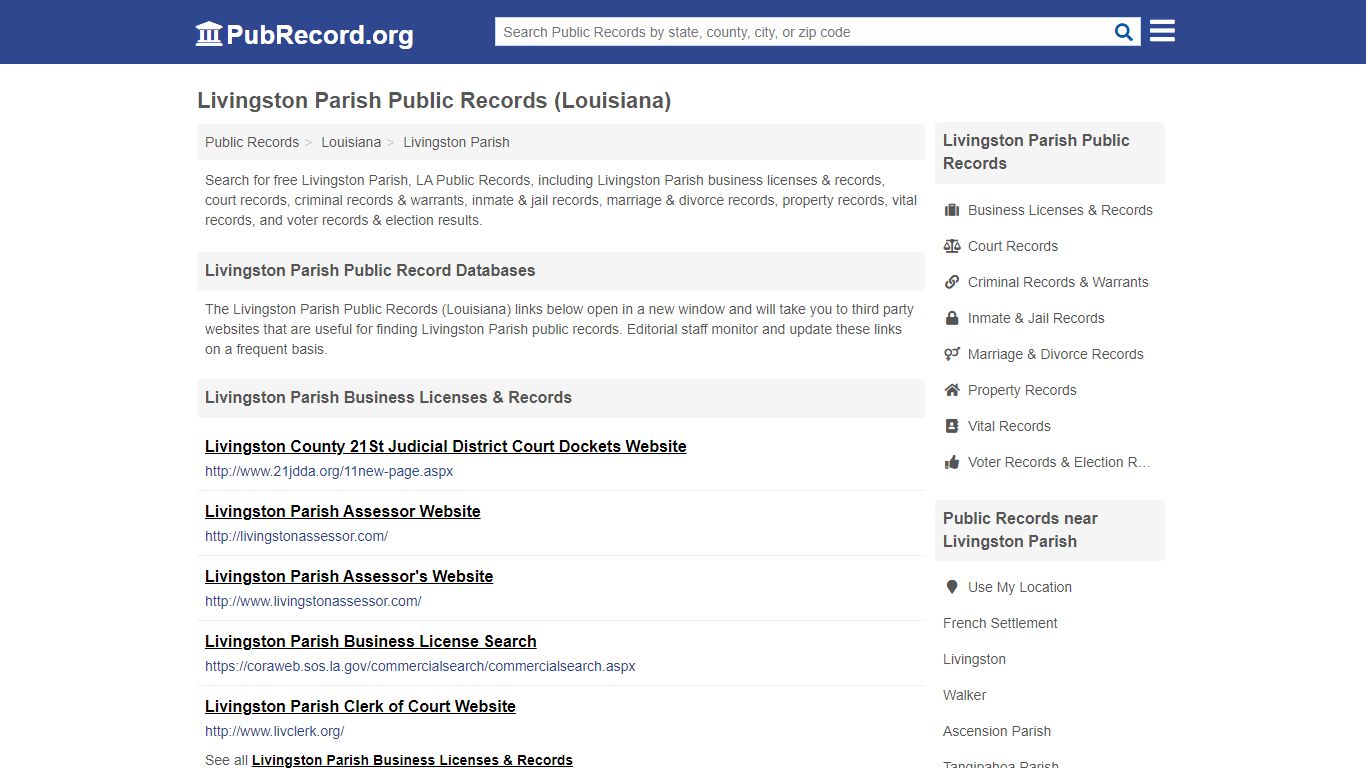 Free Livingston Parish Public Records (Louisiana Public Records)